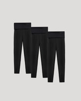 Girls All Black Foldover Legging 3-Pack