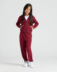 Girls Black & Dark Maroon Relaxed Joggers 2-Pack