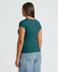 Womens Ribbed U-Neck Tee 3-Pack