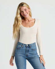Womens Ribbed Long Sleeve Scoop Neck Tee 3-Pack
