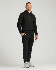 Black Tall Fleece French Terry Pullover Hoodie