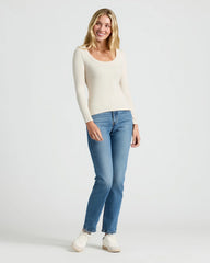 Womens Ribbed Long Sleeve Scoop Neck Tee 3-Pack