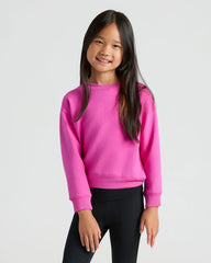 Girls Stormcloud & Electric Fuchsia Slouch Pullover Crew 2-Pack
