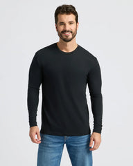 Black Classic Long Sleeve Crew Neck 6-Pack