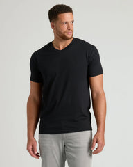 Black Short Sleeve Tall Classic V-Neck 3-Pack