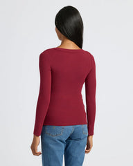 Womens Ribbed Long Sleeve Scoop Neck Tee 3-Pack