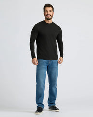 Black Classic Long Sleeve Crew Neck 6-Pack