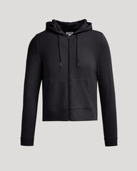 Womens Black Crop Zip Hoodie