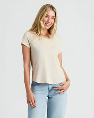 Womens Oatmeal Slub Scoop Neck Tee 4-Pack