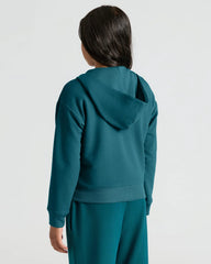 Girls Black & Deep Emerald Cropped Zip Hoodie 2-Pack