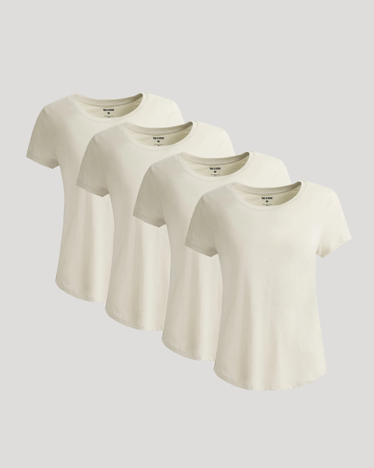 Womens Oatmeal Slub Scoop Neck Tee 4-Pack