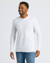 White Classic Long Sleeve Crew Neck 6-Pack