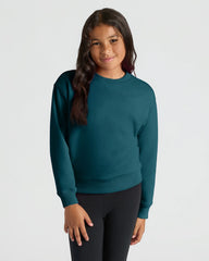 Girls Black & Deep Emerald Slouch Pullover Crew 2-Pack