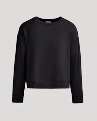 Womens Black Slouch Pullover Crew