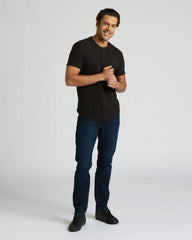 All Black Heavyweight Curved Hem Henley 3-Pack